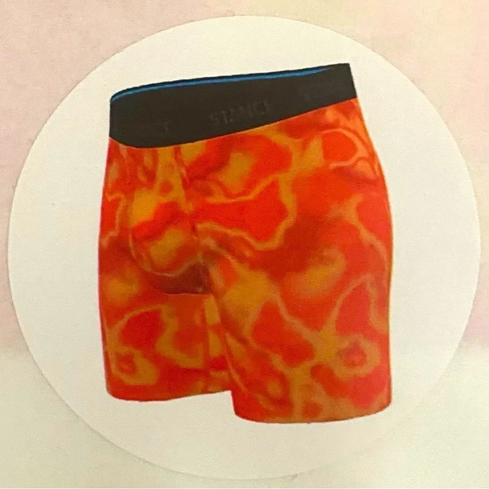 New Stance Boxer Brief Shorts Butter Blend Orange/Yellow Dye on Dye S (30